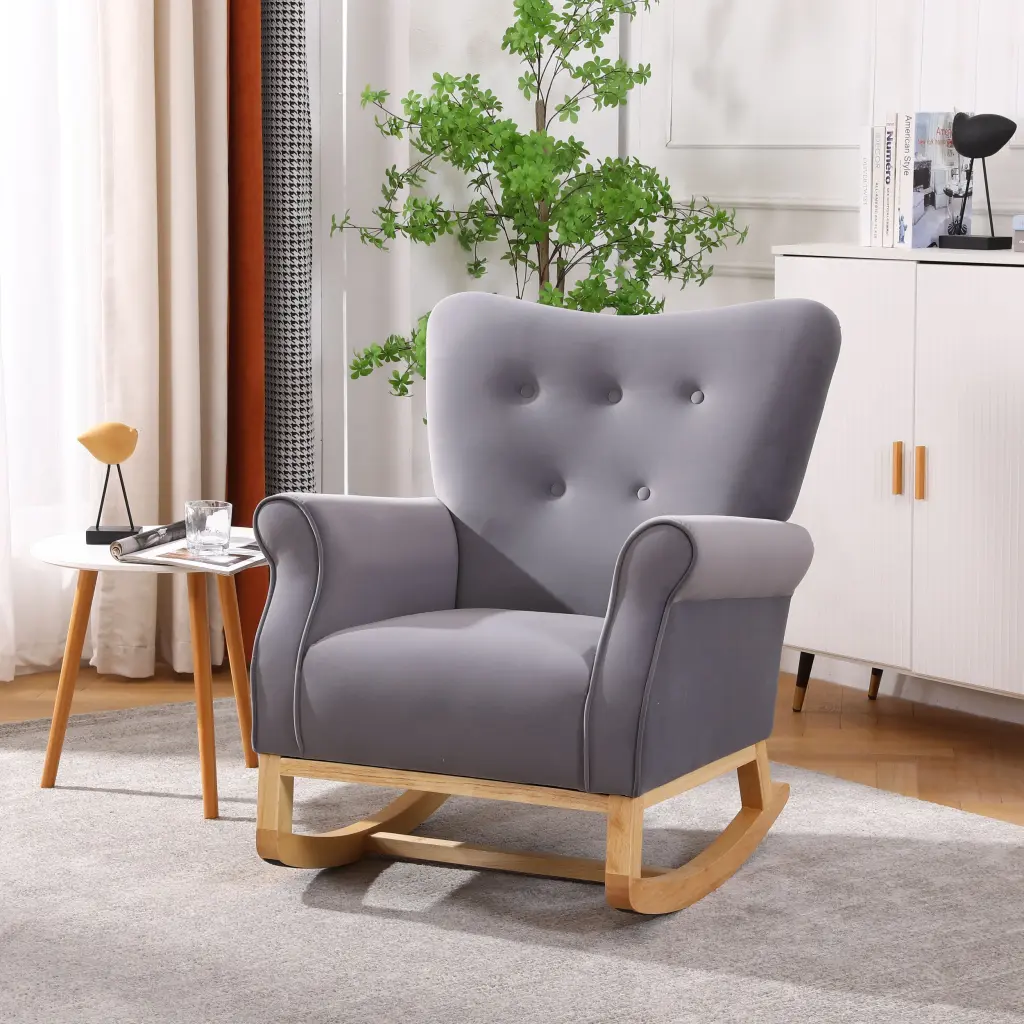 Modern Upholstered Rocking Chair Nursery or Playroom xr-1361