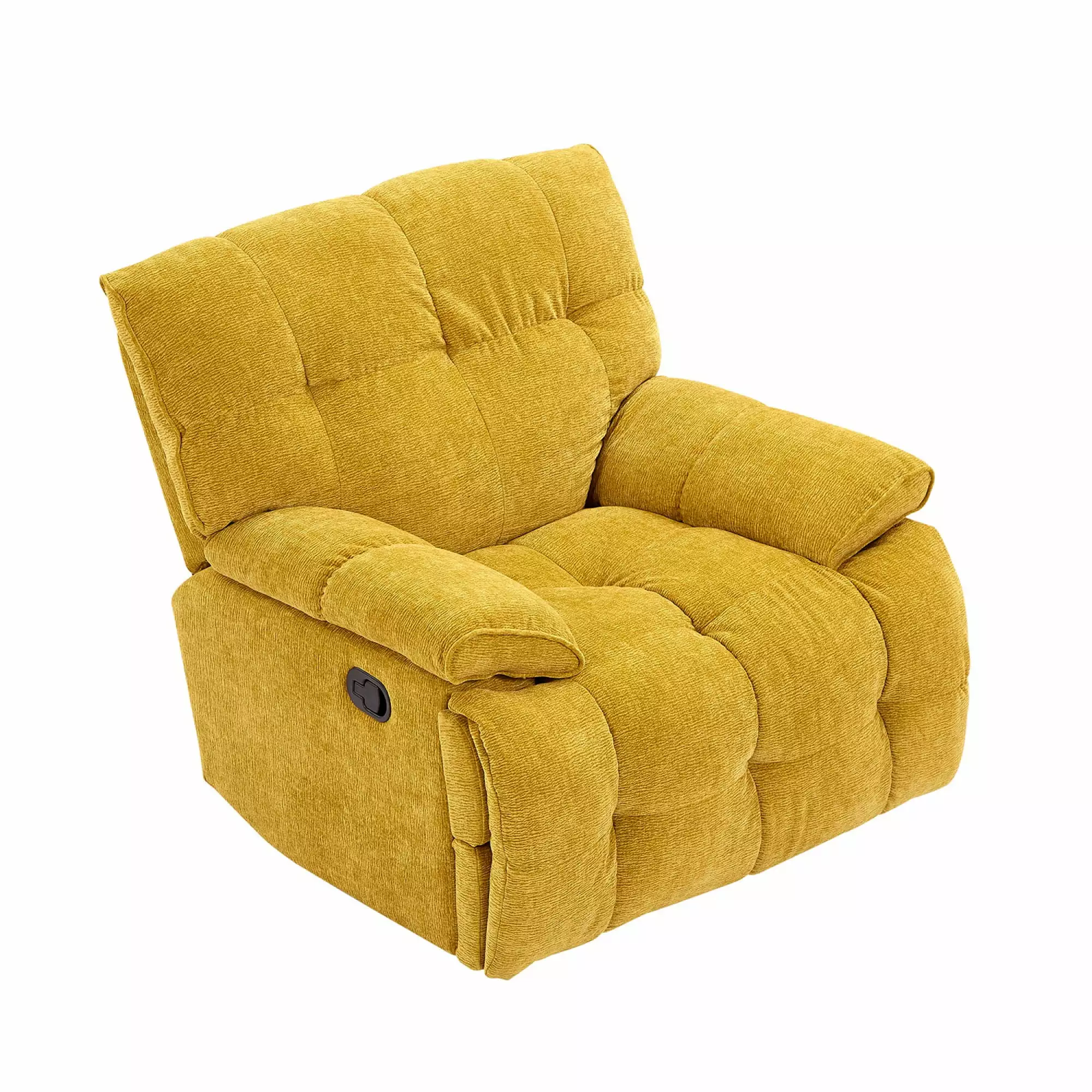 Yellow Ergonomic Glider 360 Degree Swivel Overstuffed Manual Rocking Recliner ANTFURN