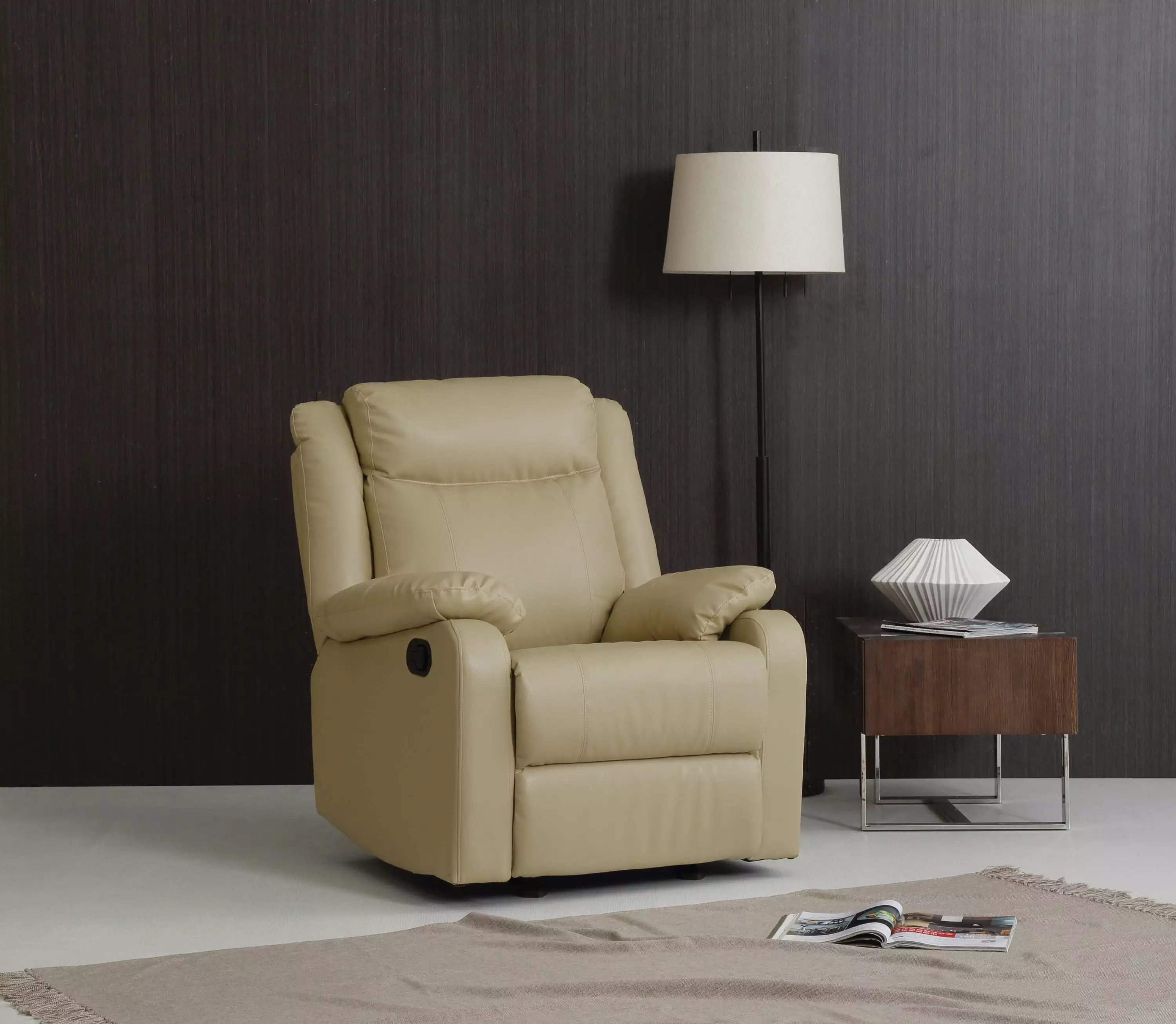 Loren Rocker Recliner Tan Comfortable Rocking Chair Go Green Woods