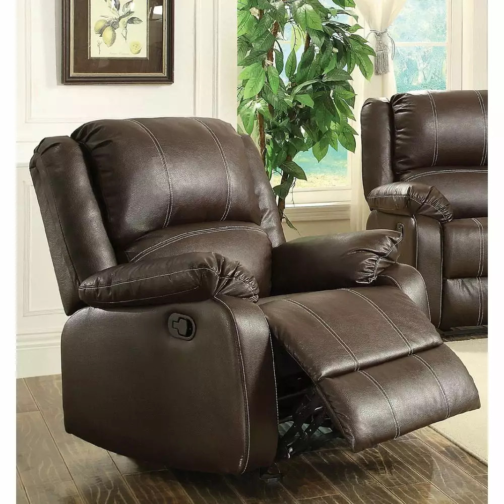 ACME Zuriel Rocker Recliner Brown PU Motion Comfortable Chair IM Lashes
