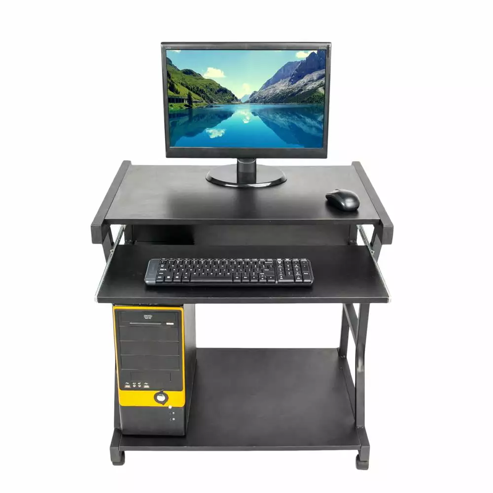 SamyoHome Home Office Rolling Computer Desk Student Study Work Table Laptop Writing Table Black FCH