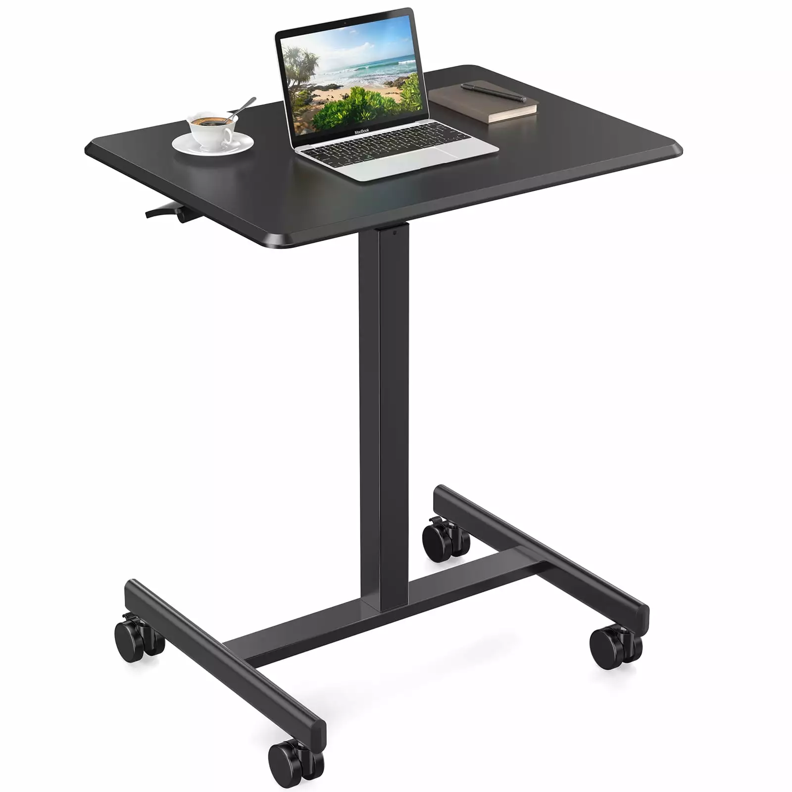 Homiyad Small Mobile Rolling Standing Desk Laptop and Computer