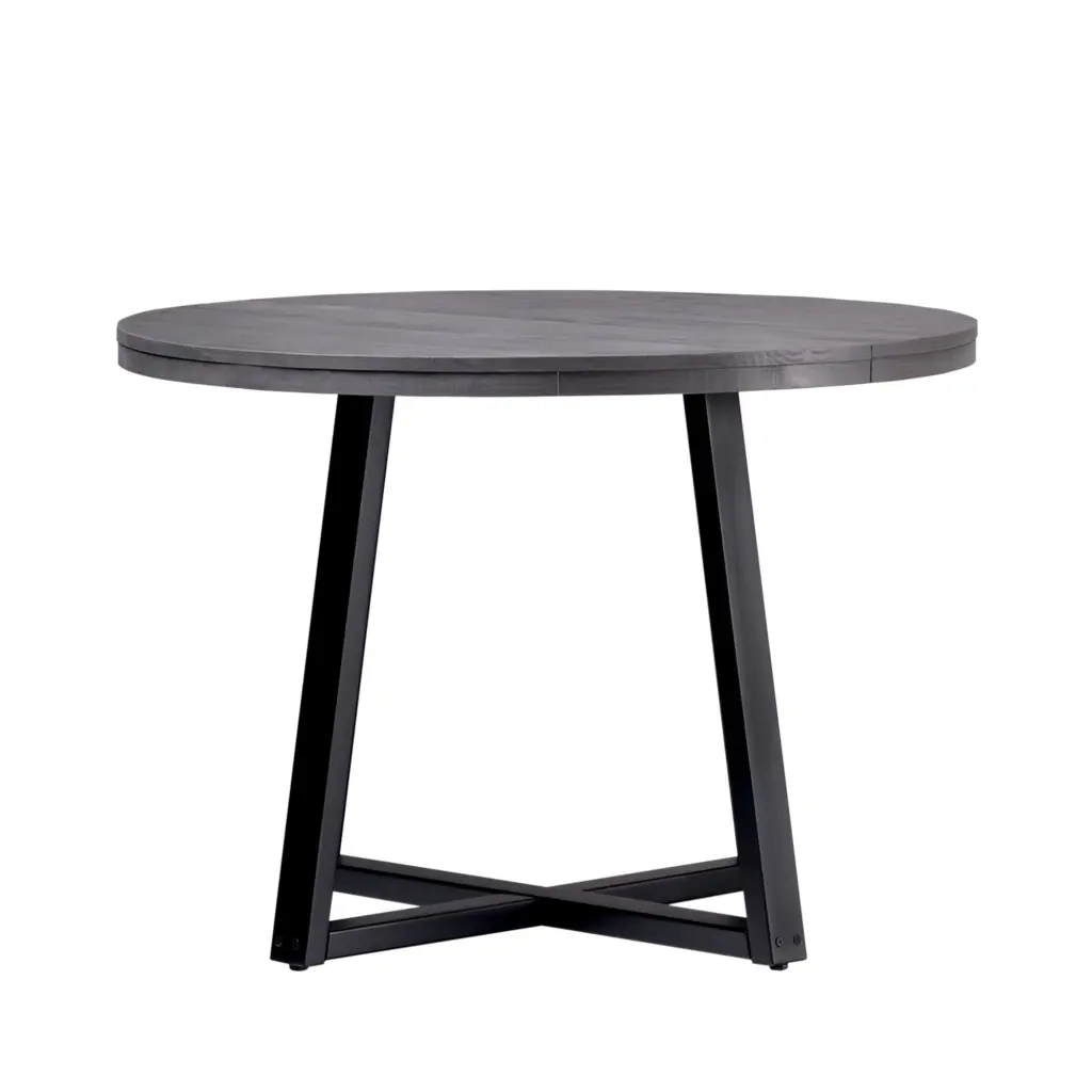 Rustic Distressed Solid Wood Round Dining Table Grey Pine walker edison