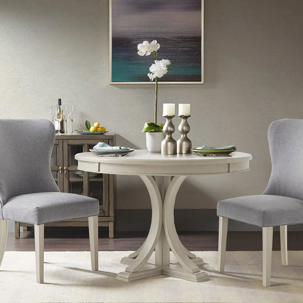 44 Inch Round Dining Table Solid Wood Finish Timeless Design Dining Room jla