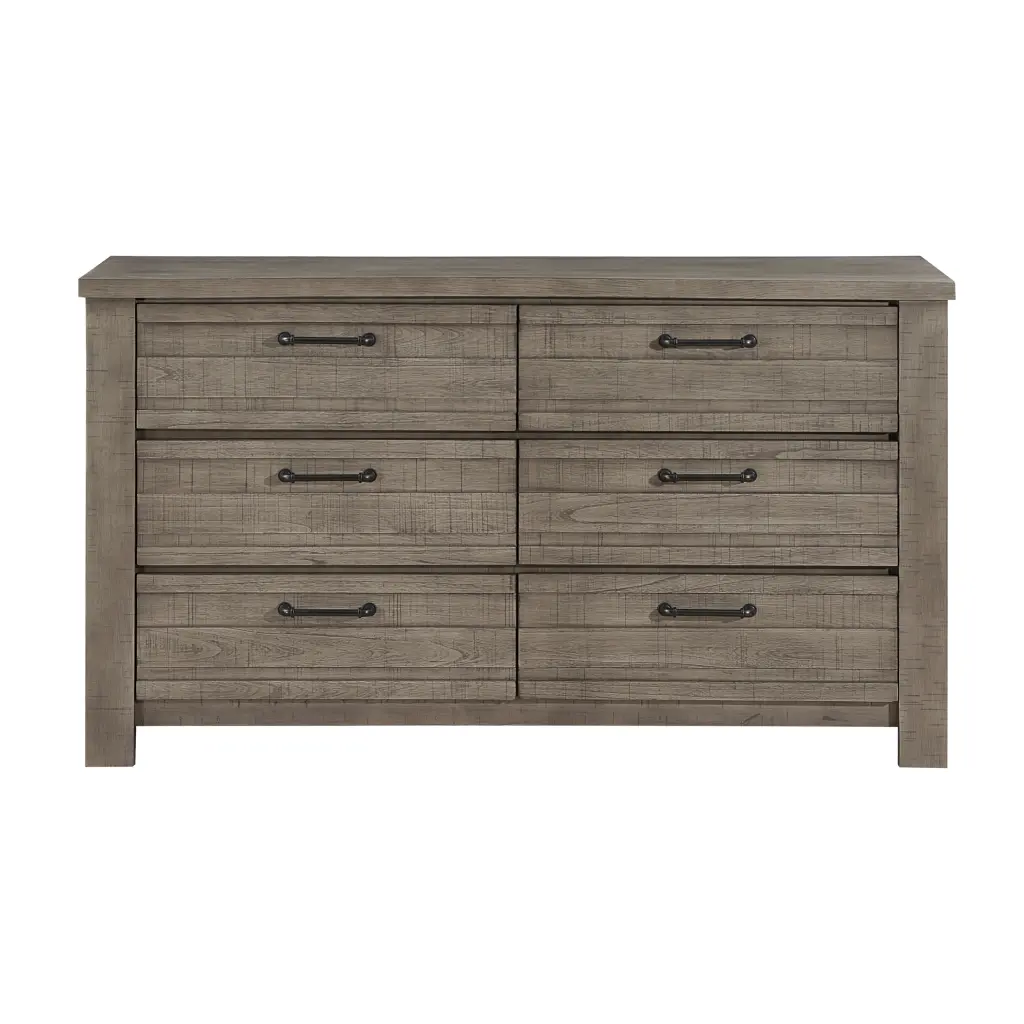 Rustic Style 1Pc Gray Dresser 6 Drawers Metal Hardware Wooden kanepe