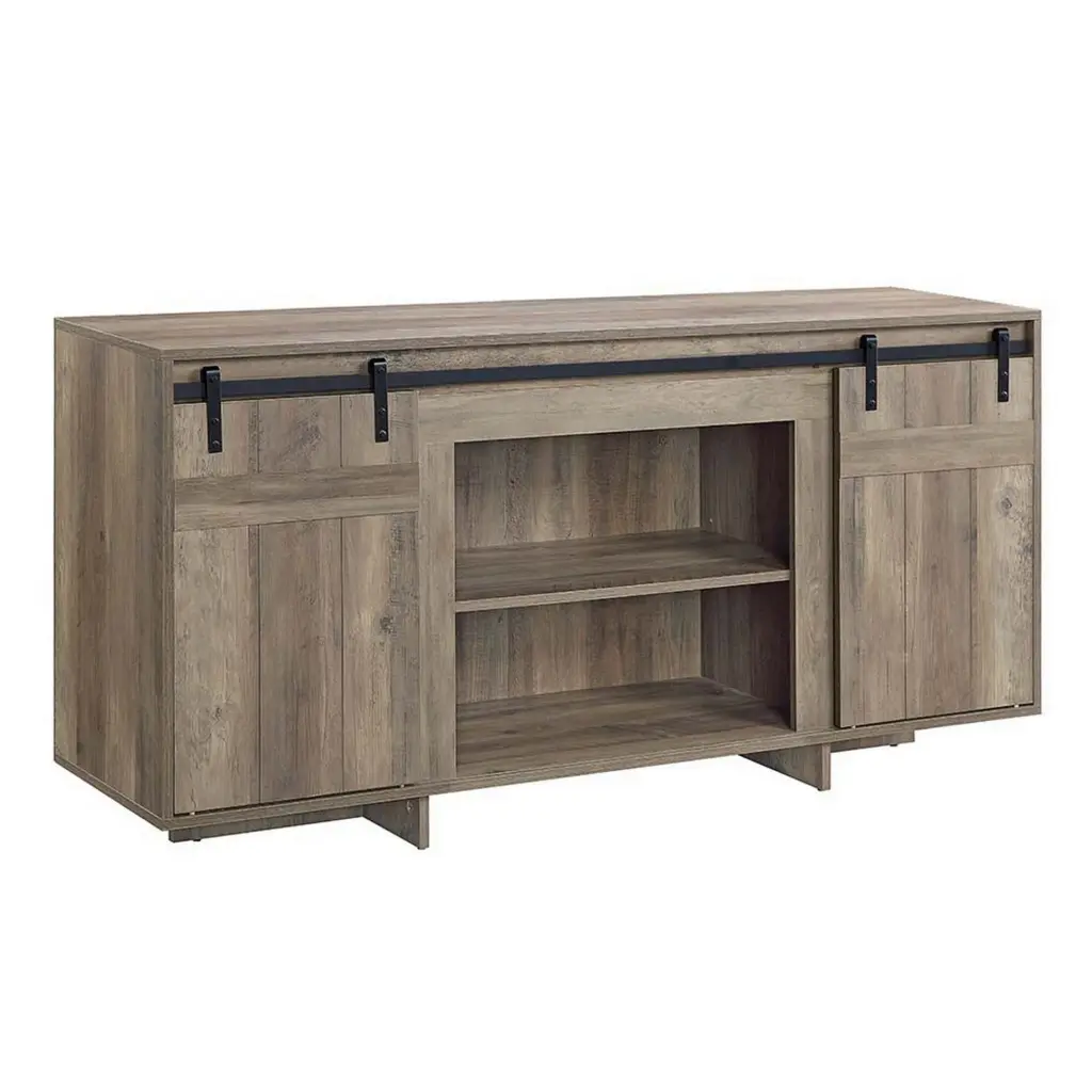Rick 60 Inch TV Media Entertainment Console Farmhoutilize Barn Doors royal hampton