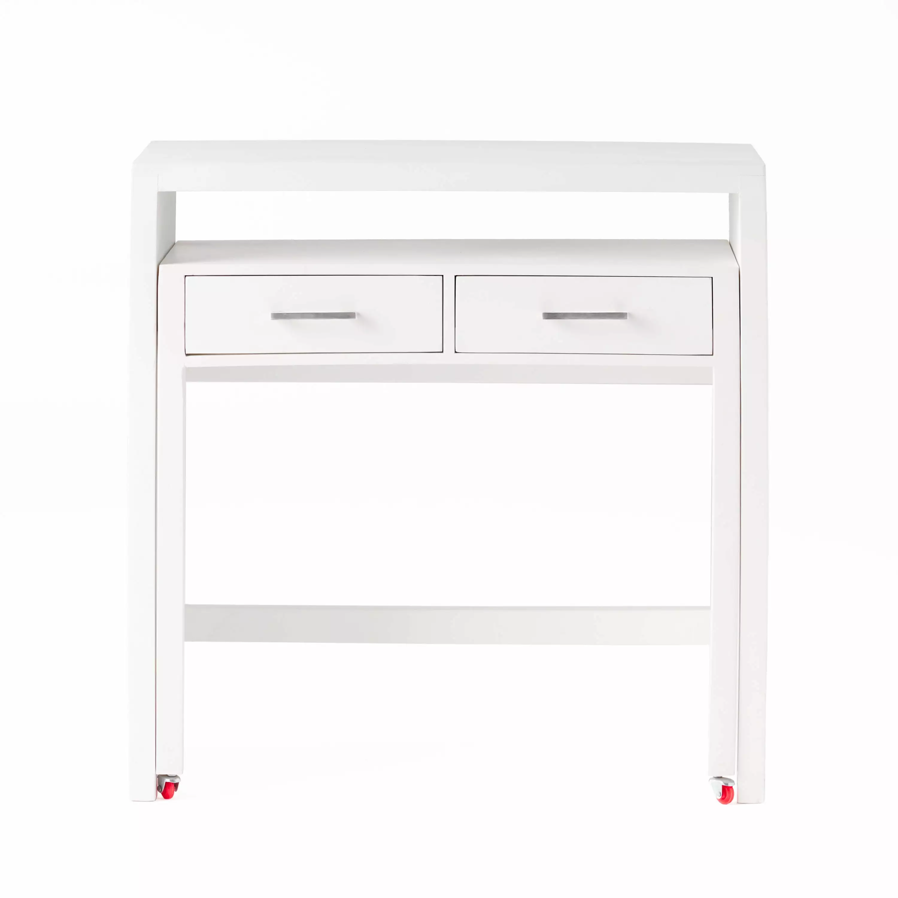 GDF Studio Axelle Contemporary Mango Wood Secretary Desk Storage White GDFSTUDIO