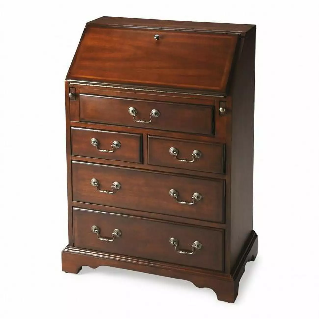 HomeRoots 389423 38 x 25.5 x 14 Deep Cherry Secretary Desk