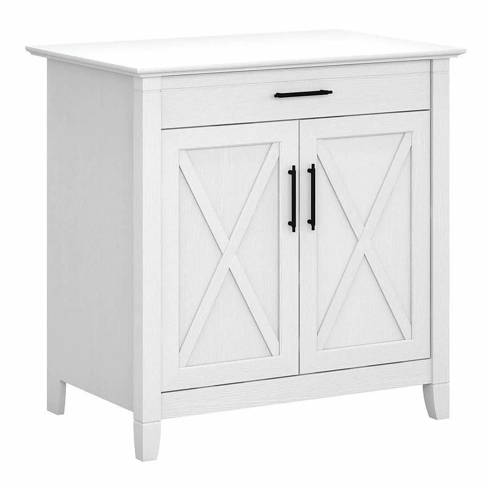 Scranton & Co Contemporary Engineered Wood Secretary Desk Cabinet White