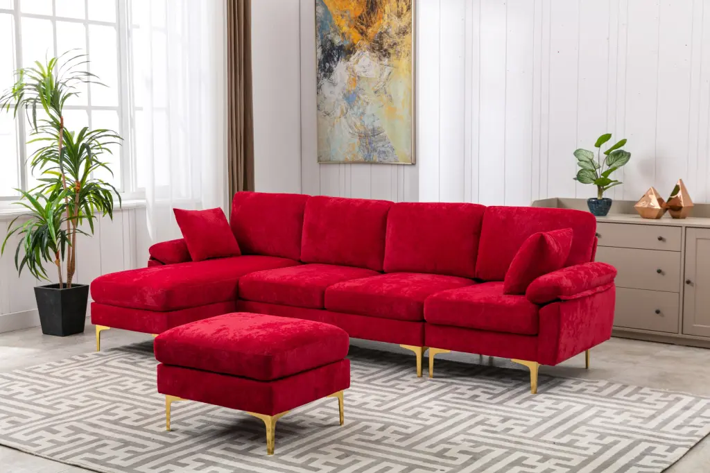 Coolmore U Influence Sectional Sofa Ottoman Reversible Sofa Couch coolmore w-395