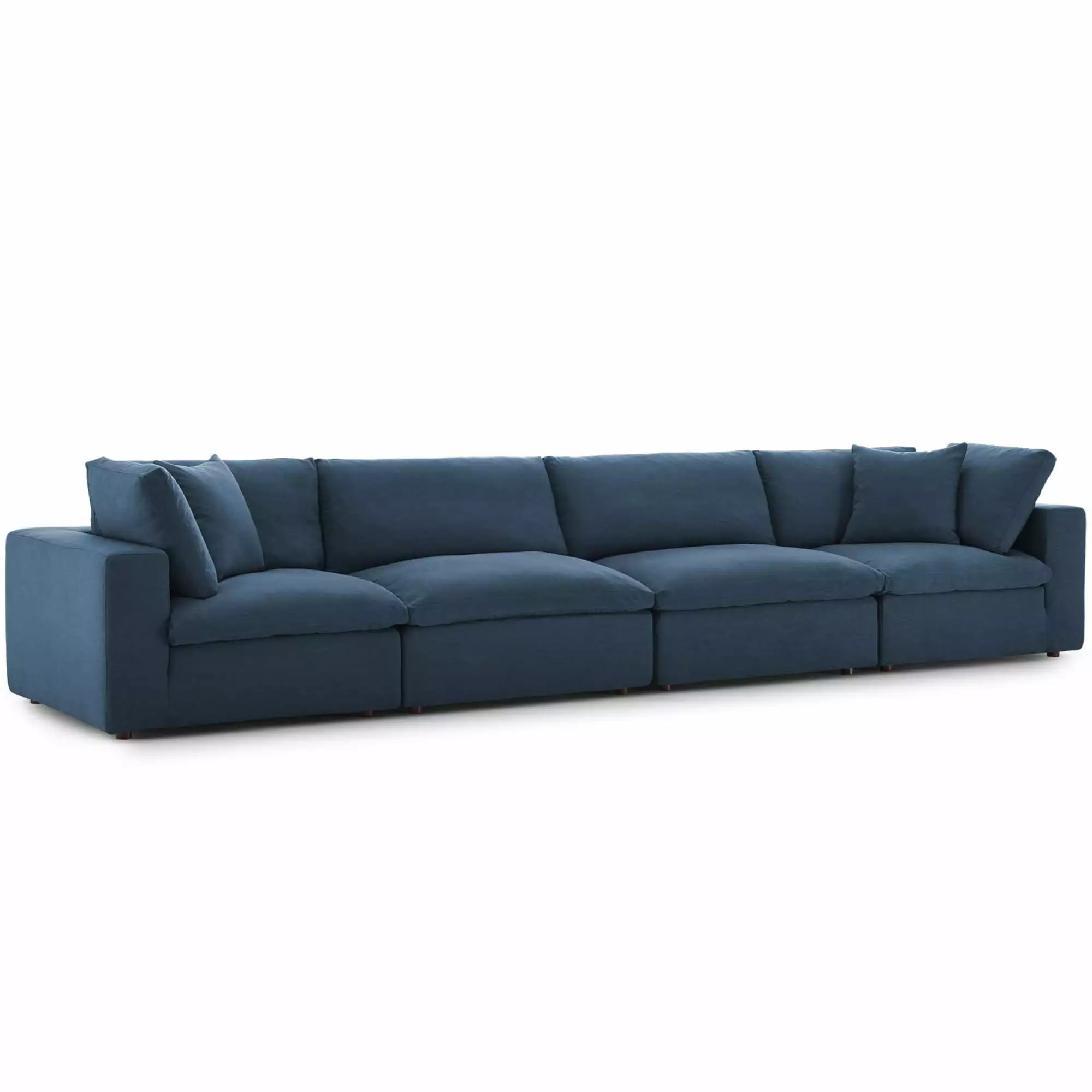 Ergode Commix Down Filled Overstuffed 4 Piece Sectional Sofa Set Azure