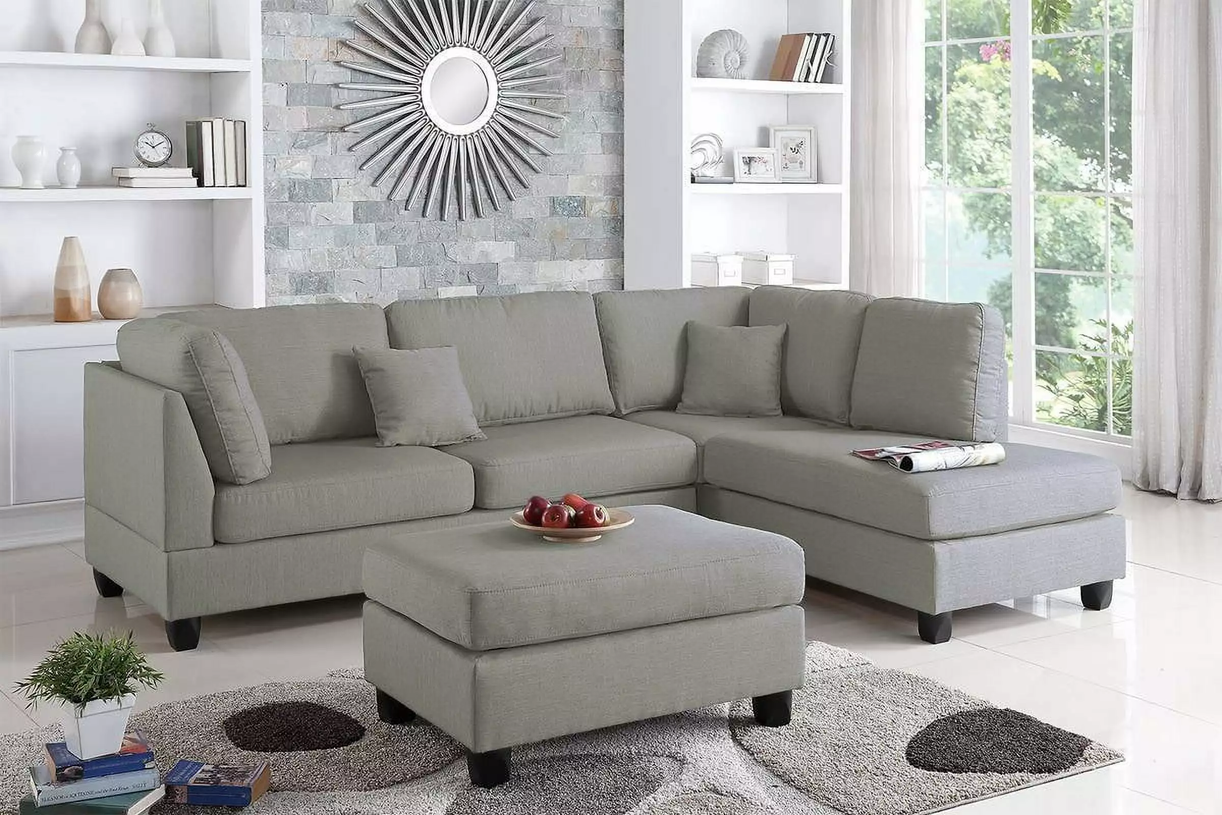 Santos 3 Piece Sectional Sofa Set Espresso Compact Living Rooms Go Green Woods