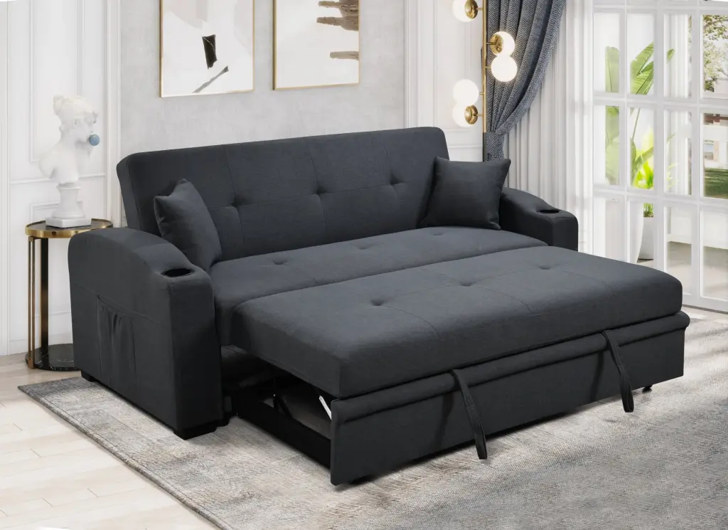 75 Inch 3 1 Convertible Modern Sofa Pull Out Bed Living Room happy home