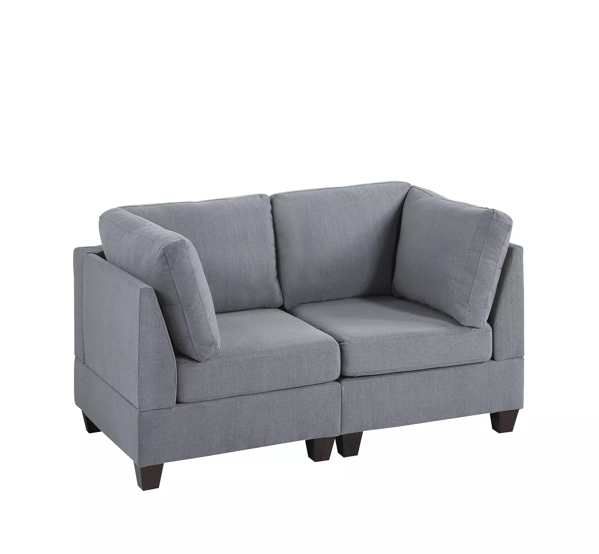 Contemporary Modular Sectional Sofa Set 2Pc Gray Jamini