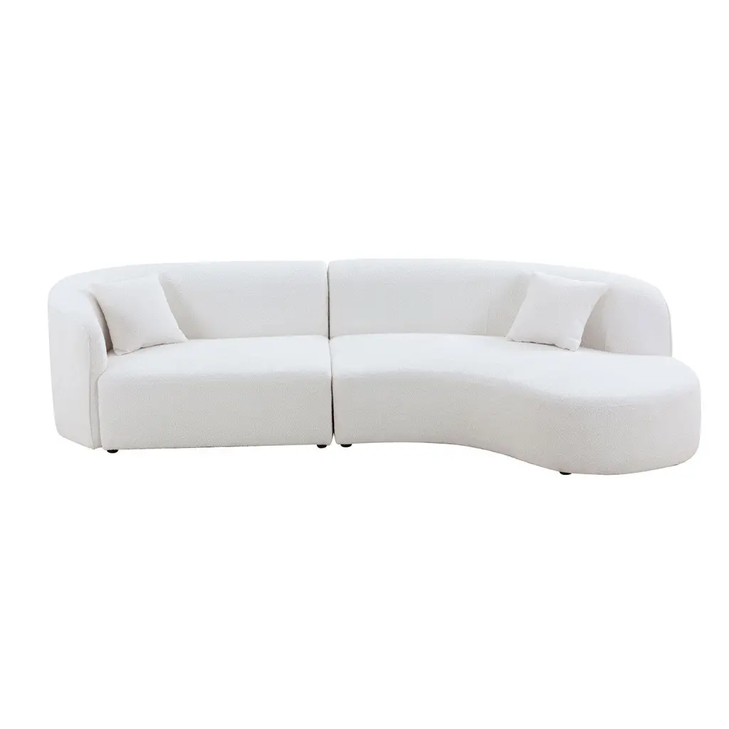 Premium Modern Curved Sofa Chaise - 2 Piece Living Room Upholstery Sectional justone interior