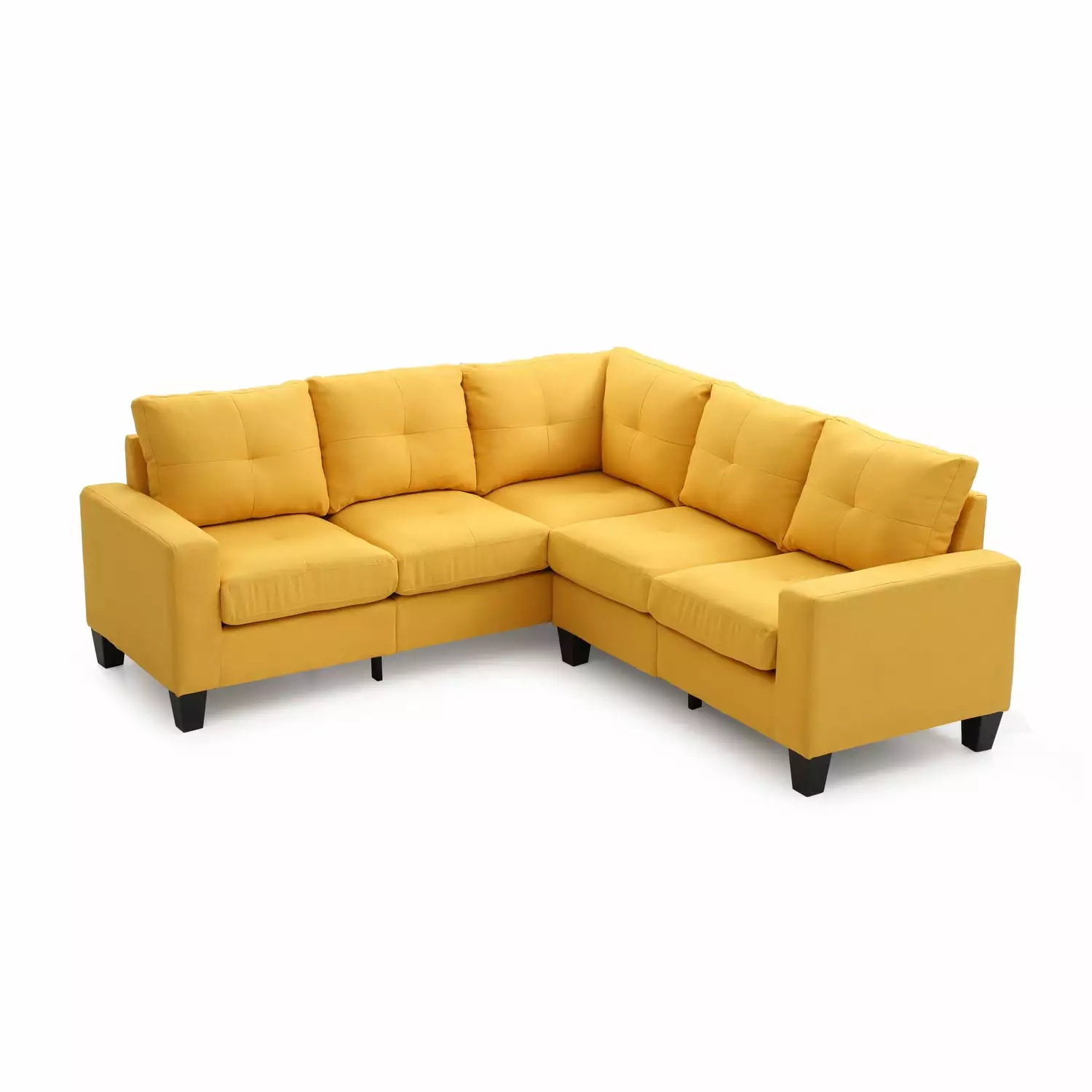 LYKE Home Modern Yellow Sectional Sofa Contemporary Living Room