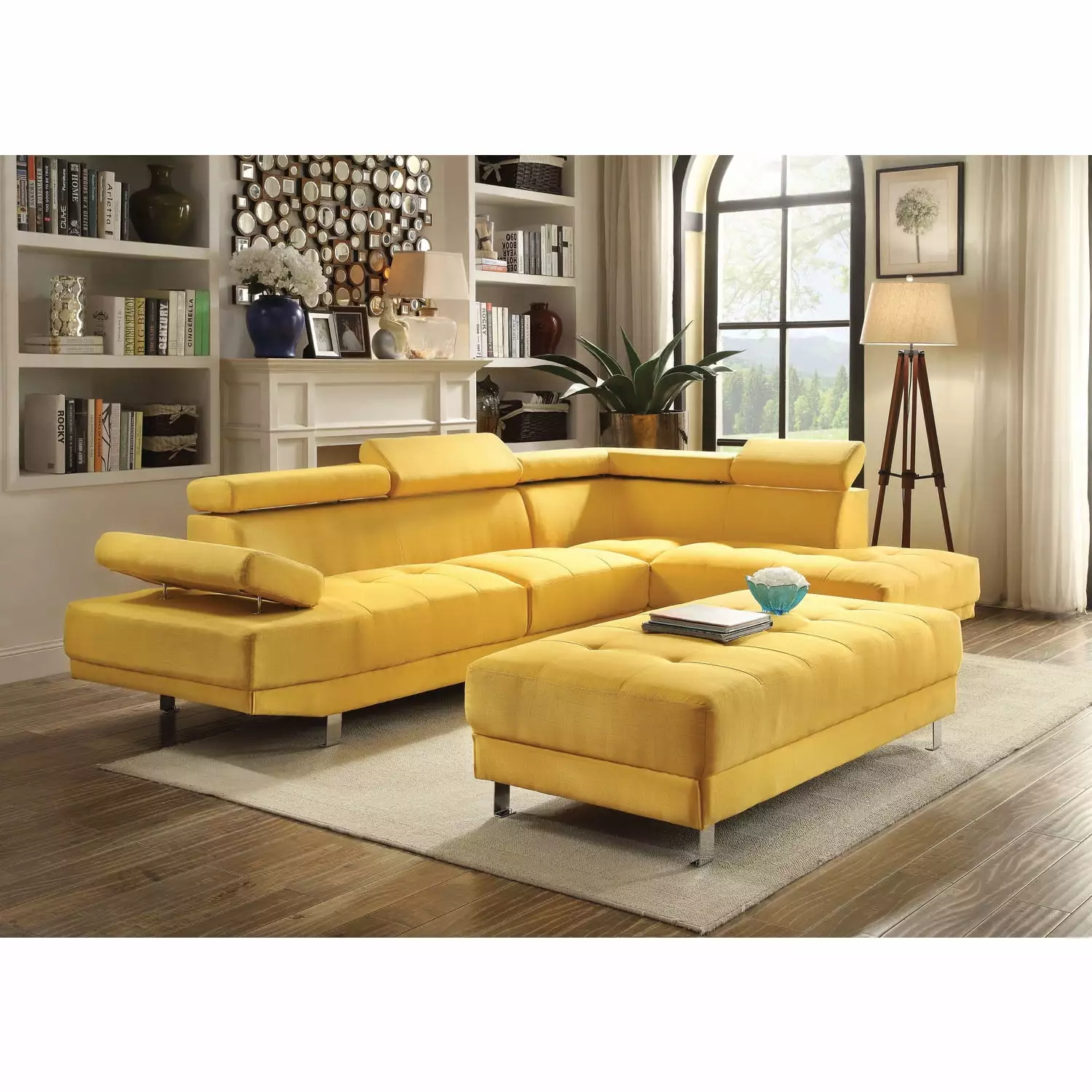 Maykoosh Beachy Beauty Yellow Sectional Sofa