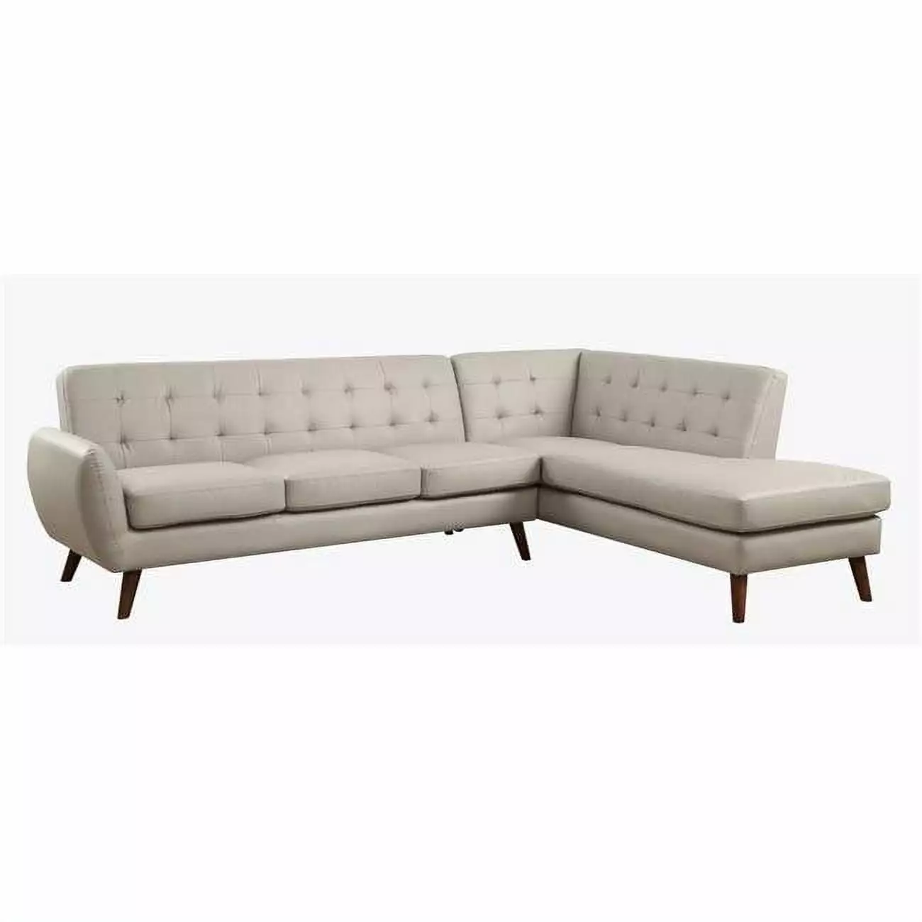 Home Roots 318828 Gray Leatherette Sectional Sofa PU Eucalyptus Foam MEWE