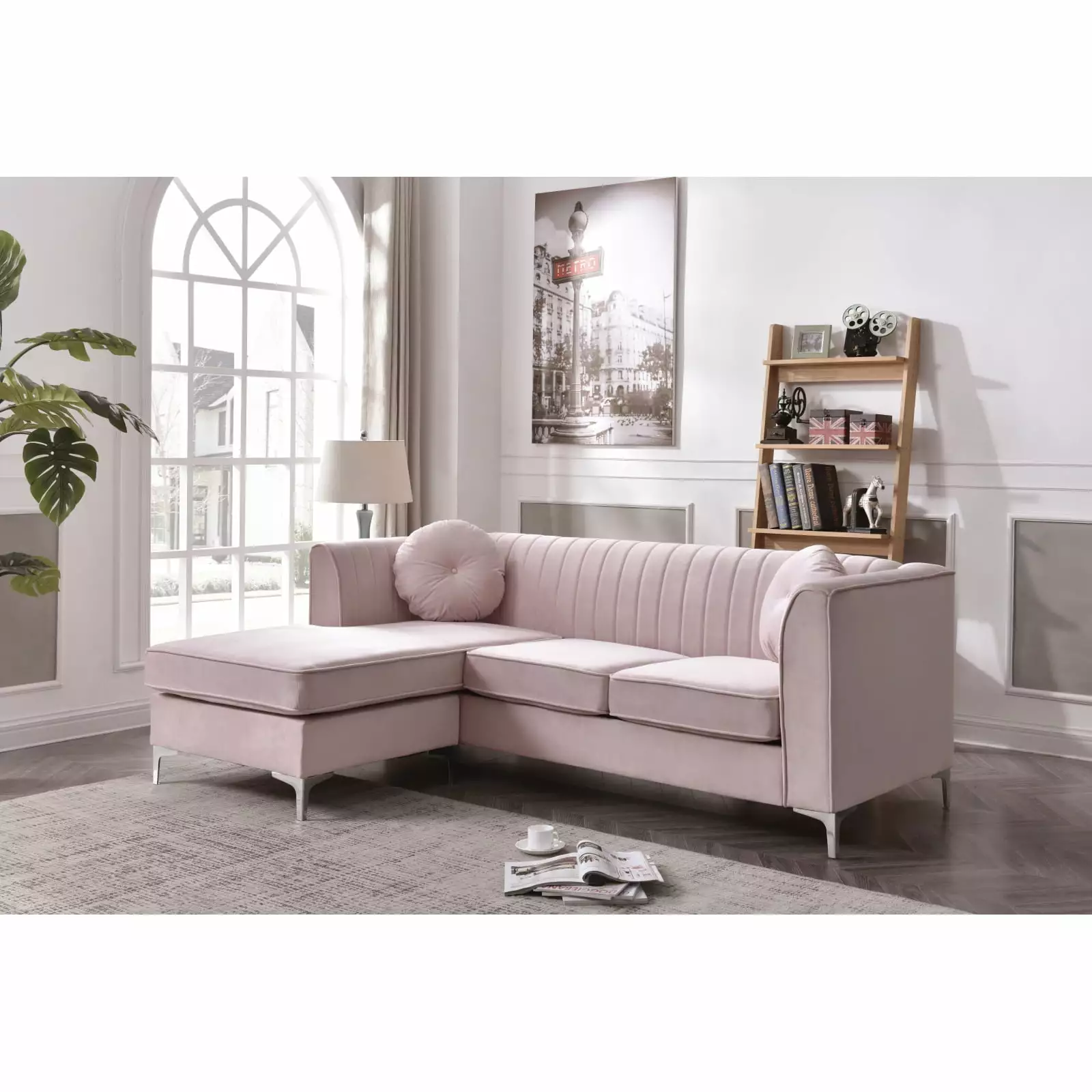 Miekor Furniture Delray G794B-SC Pink Sofa Chaise 3-Piece Set