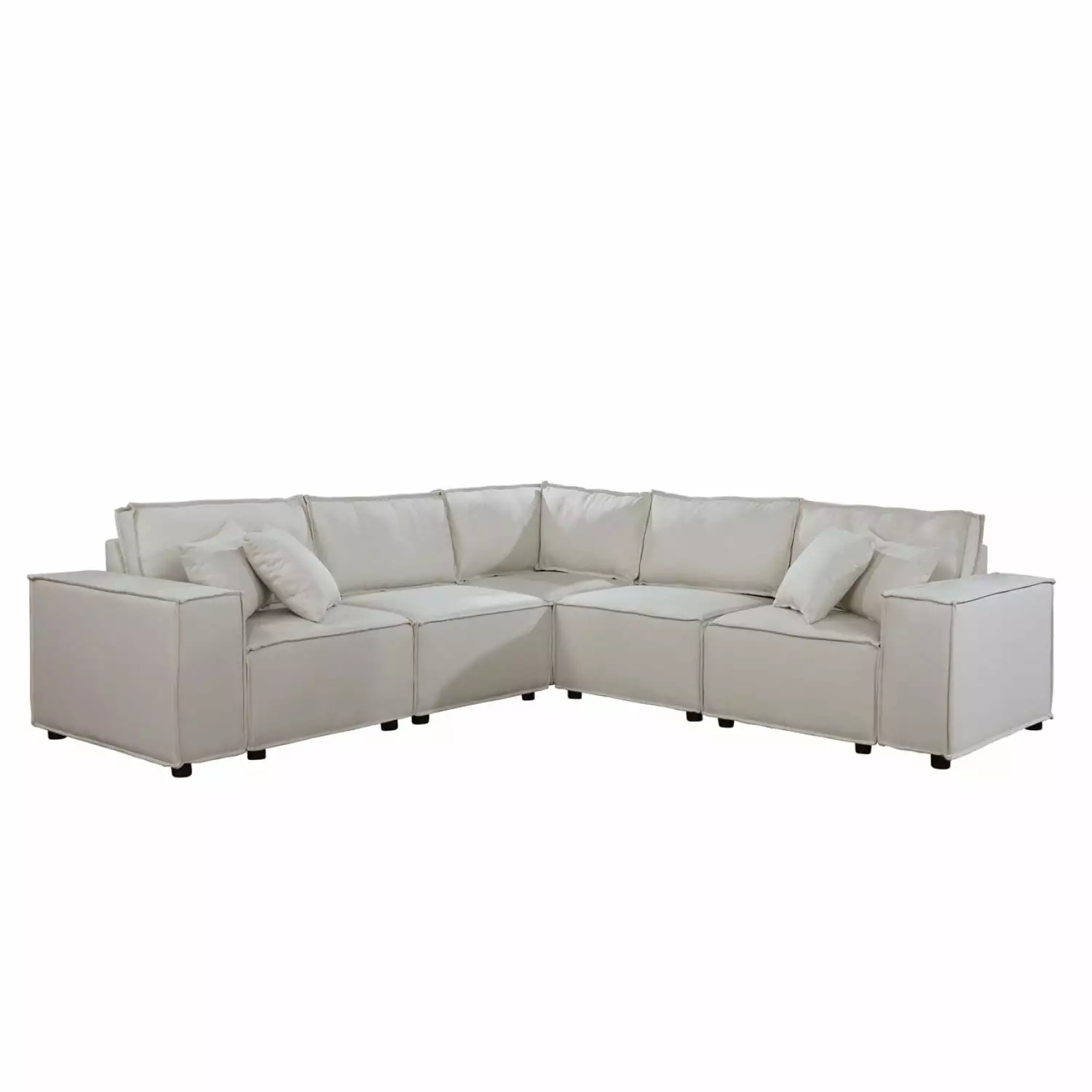Miekor Furniture Jenson 99 Modular Sectional Sofa Beige Linen B3A817