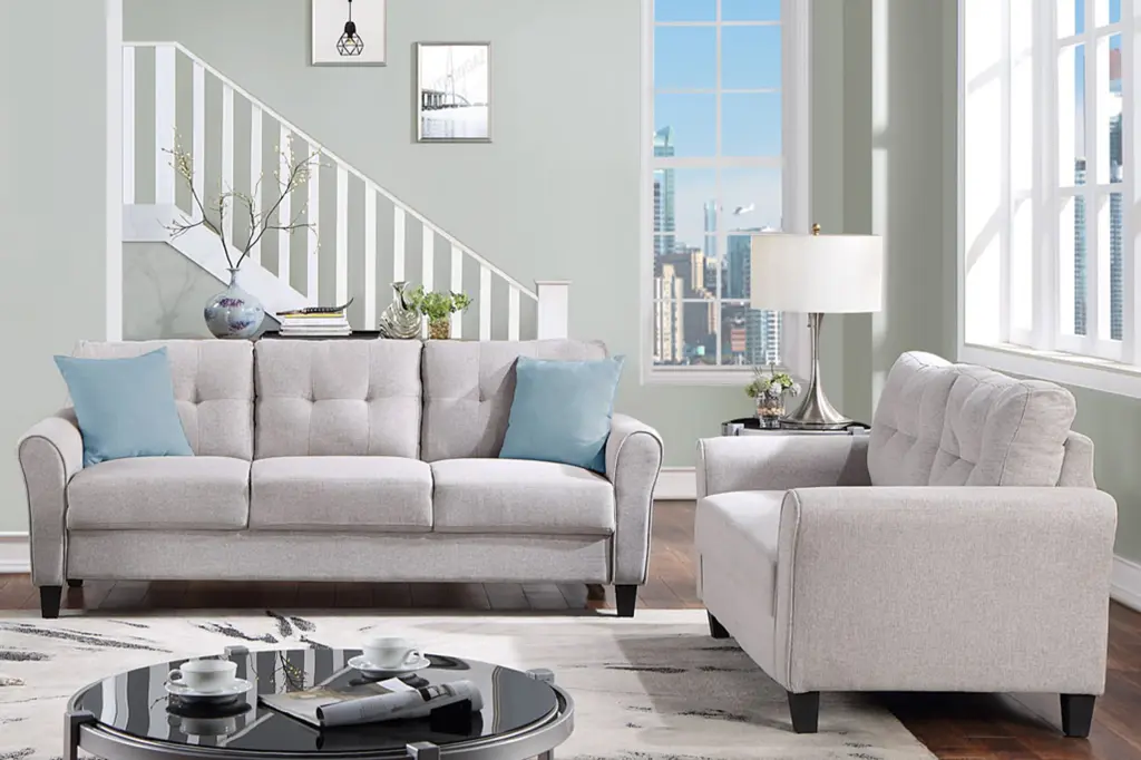 Modern Living Room Sofa Set Linen Upholstered Couch Furniture Home Comfort oris fur.