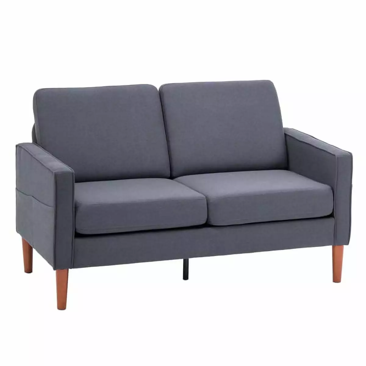 135cm Linen Modular Sofa - Solid Wood Legs - Dark Grey - 2 Seater Single & Triple Seat Options SaleYee