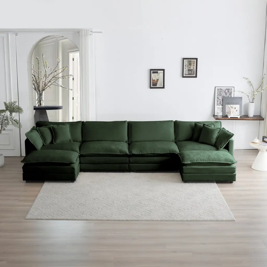 Ease U Influenced Couch Reversible Chaise Modular Large U Shaped Sectional Sofa ui furniture