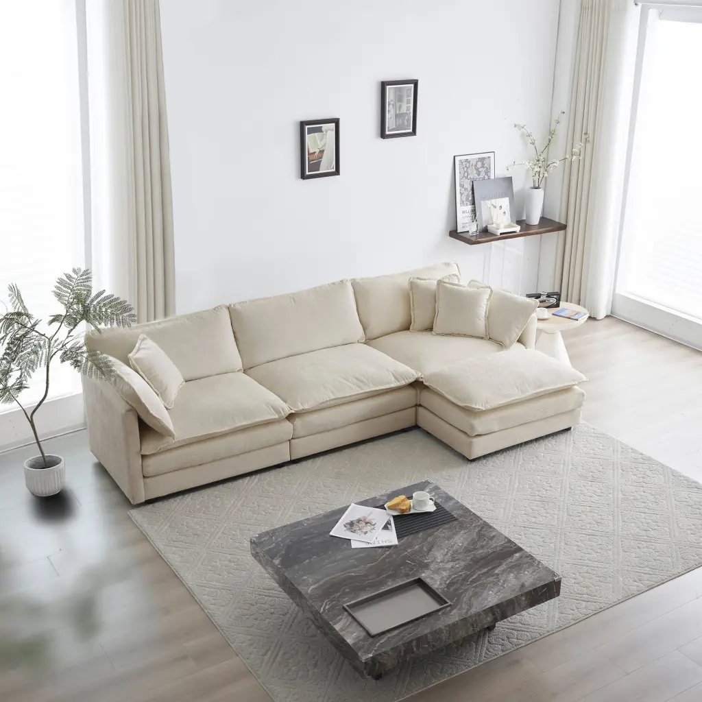 Free Combination Comfy Upholstery Modular L Influenced Sectional ui furniture