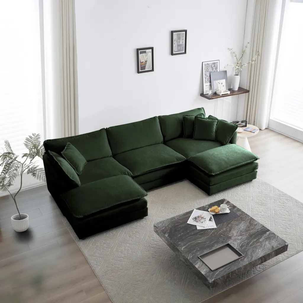 U Influenced Sectional Sofa Reversible Footrest 5 Seater Convertible Couch ui furniture