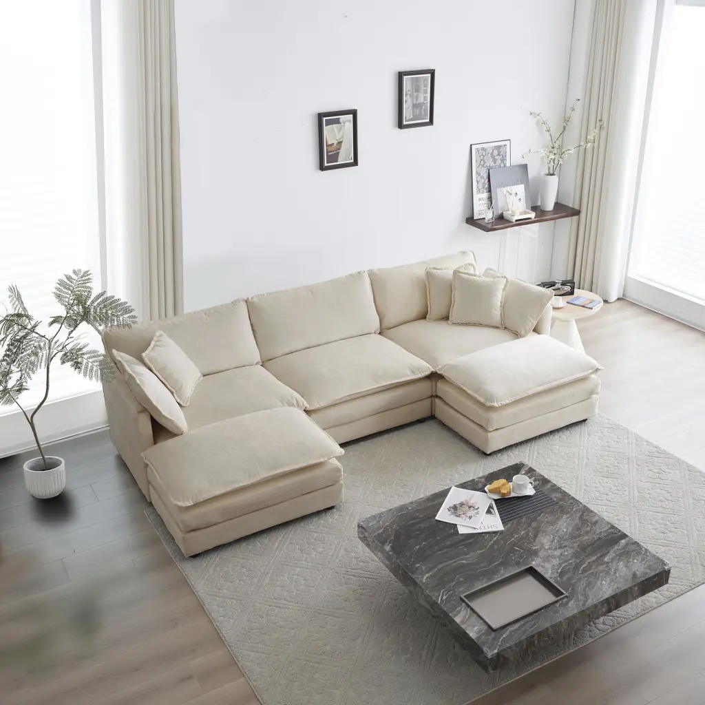 U Influenced Sectional Sofa 5 Seater Convertible Reversible Footrest ui furniture