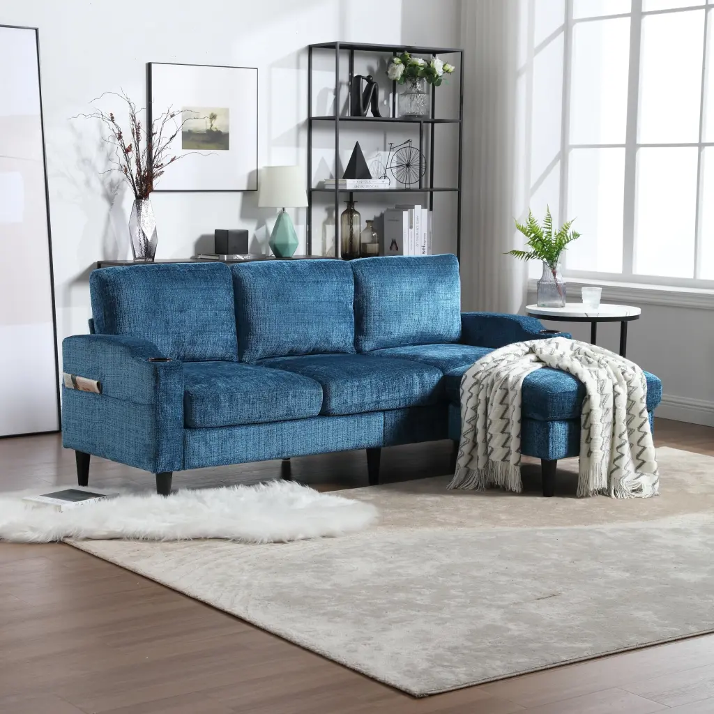 United Storage Sofa Living Room Sectional Sofa Comfortable Teal Polyester w1568 united we win