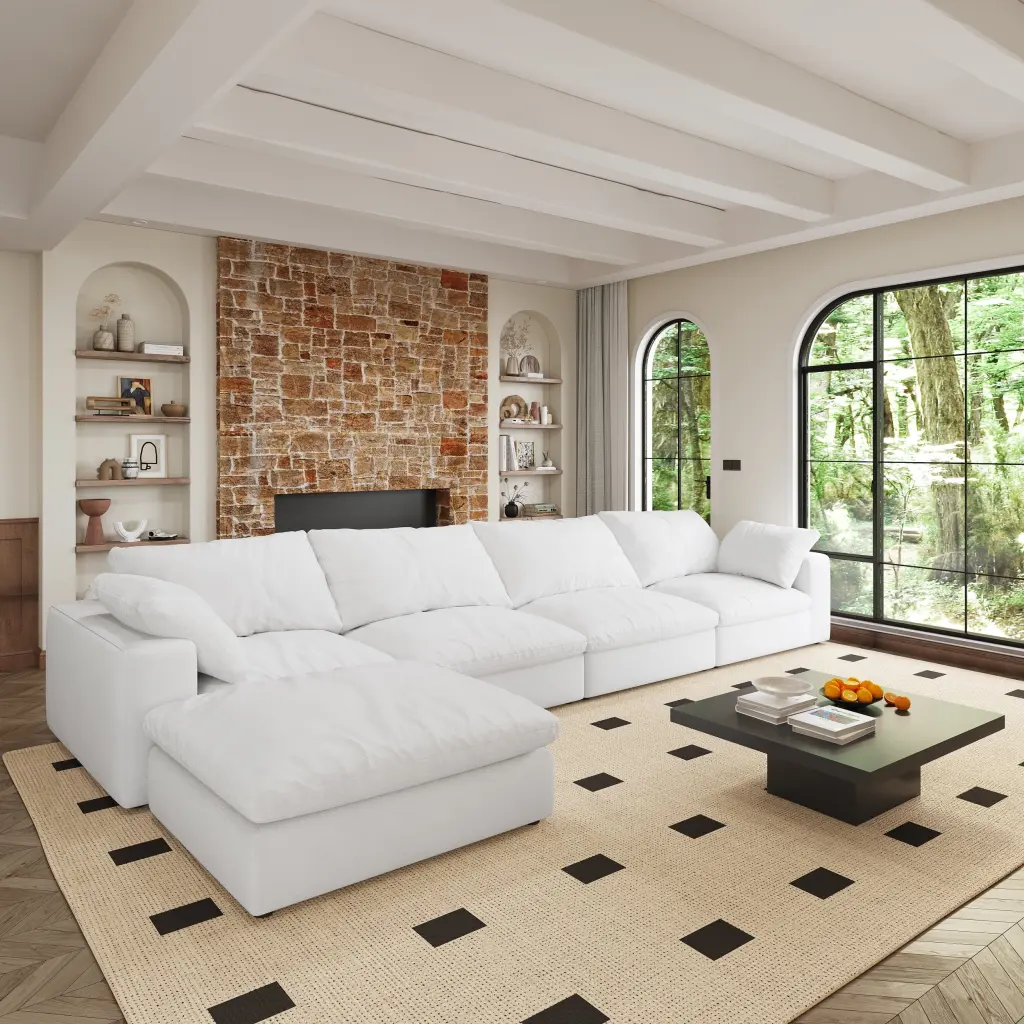 Cloud Modular Sectional Sofa 160 Inch Down Filled Comfortable Sofa w2824