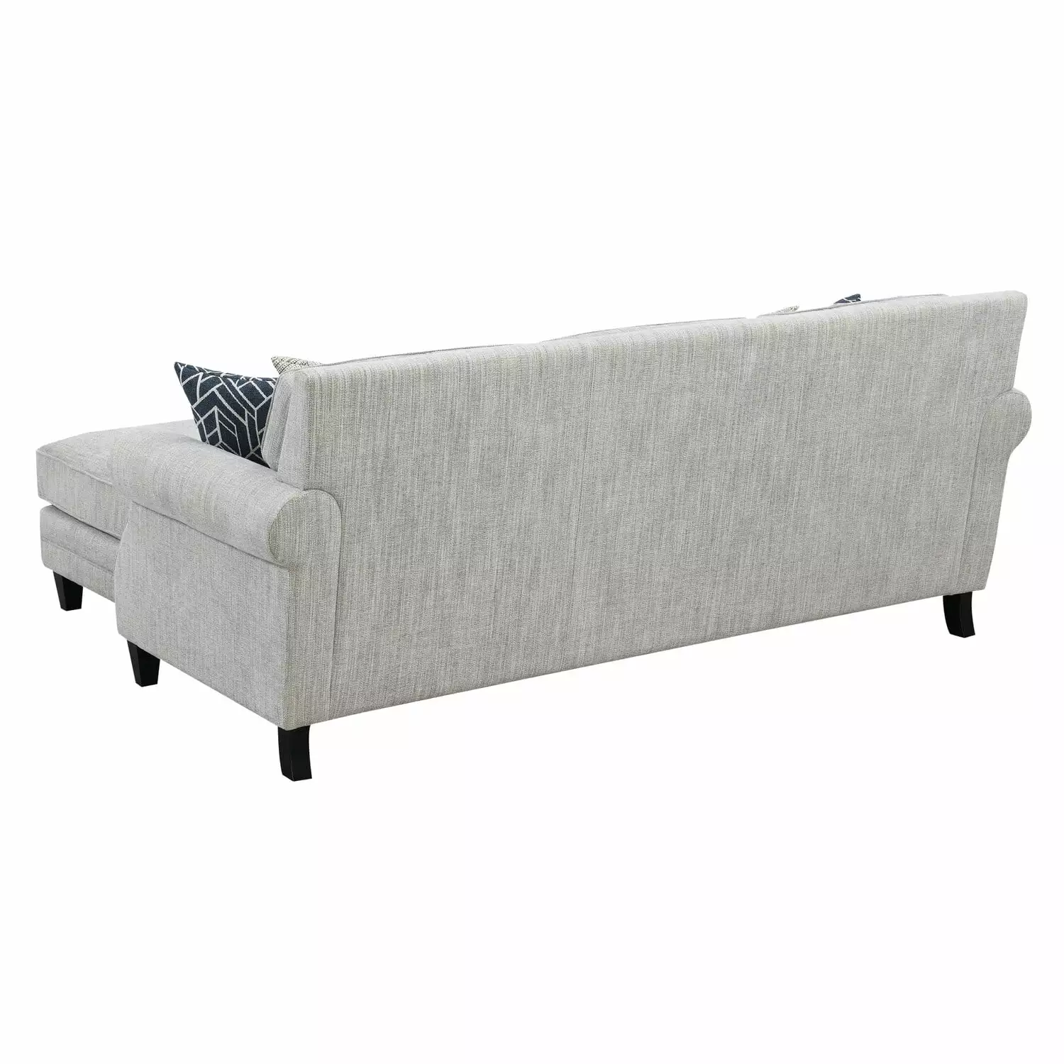 Wallace & Bay Rivers Malted Milk Sectional Chofa Pillows Reversible Chaise Rolled Arms and Nailhead Trim