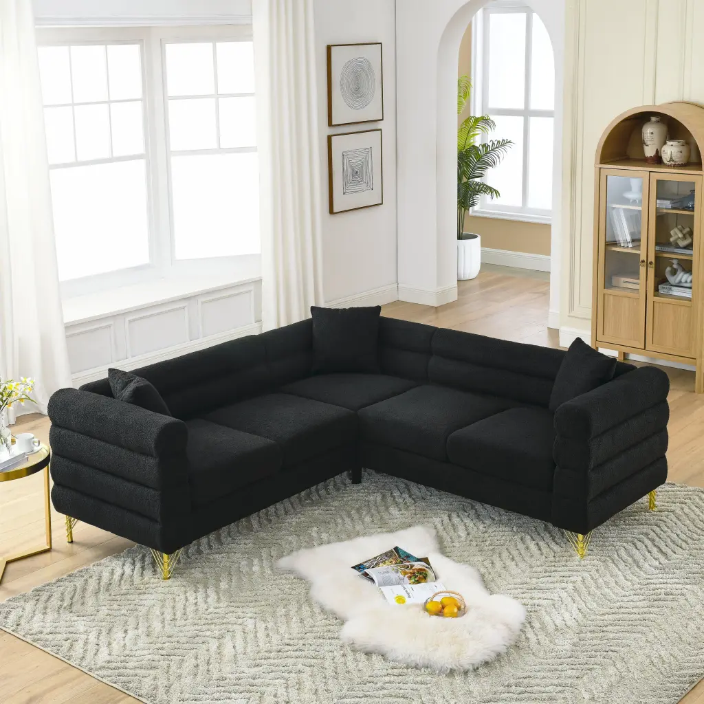 81.5 Inch Oversized Corner Sofa L Influenced Sectional Couch 5 Seater welike furniture
