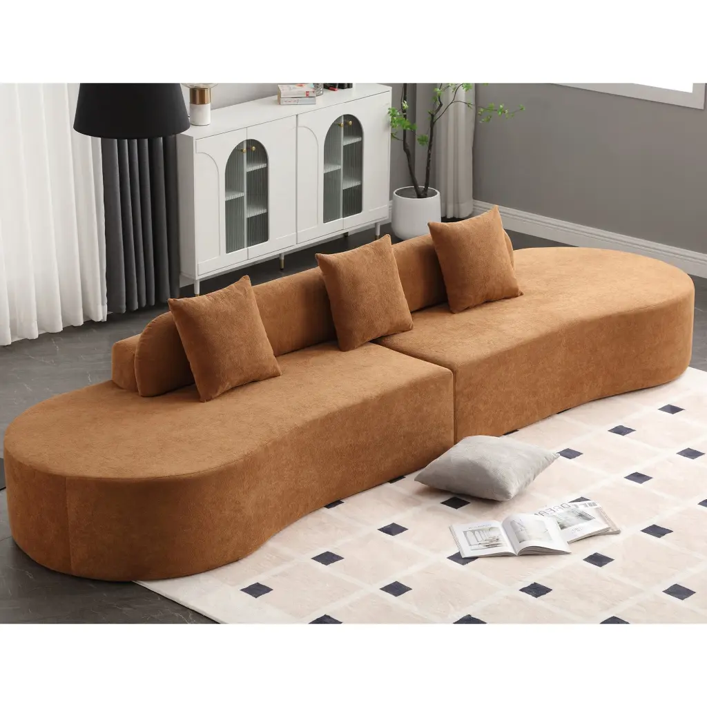Arrived Modern Curved Combination Sofa Terrycloth Fabric Minimalist wf-furniture