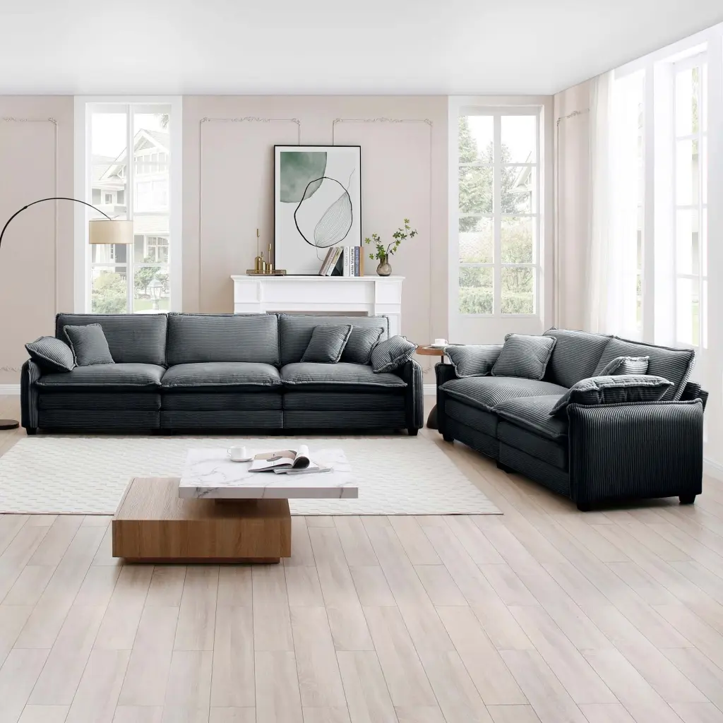 Family Sofa Set Deep Seat Comfortable Warm Living Room Home Cinema Sectional ui furniture