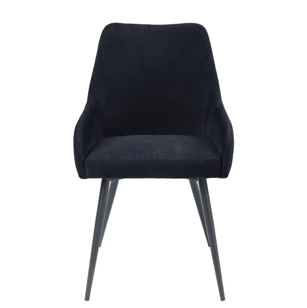 Zudora Side Chair Set 2 Black Linen & Black Finish Modern Dining Chairs acme onsite store