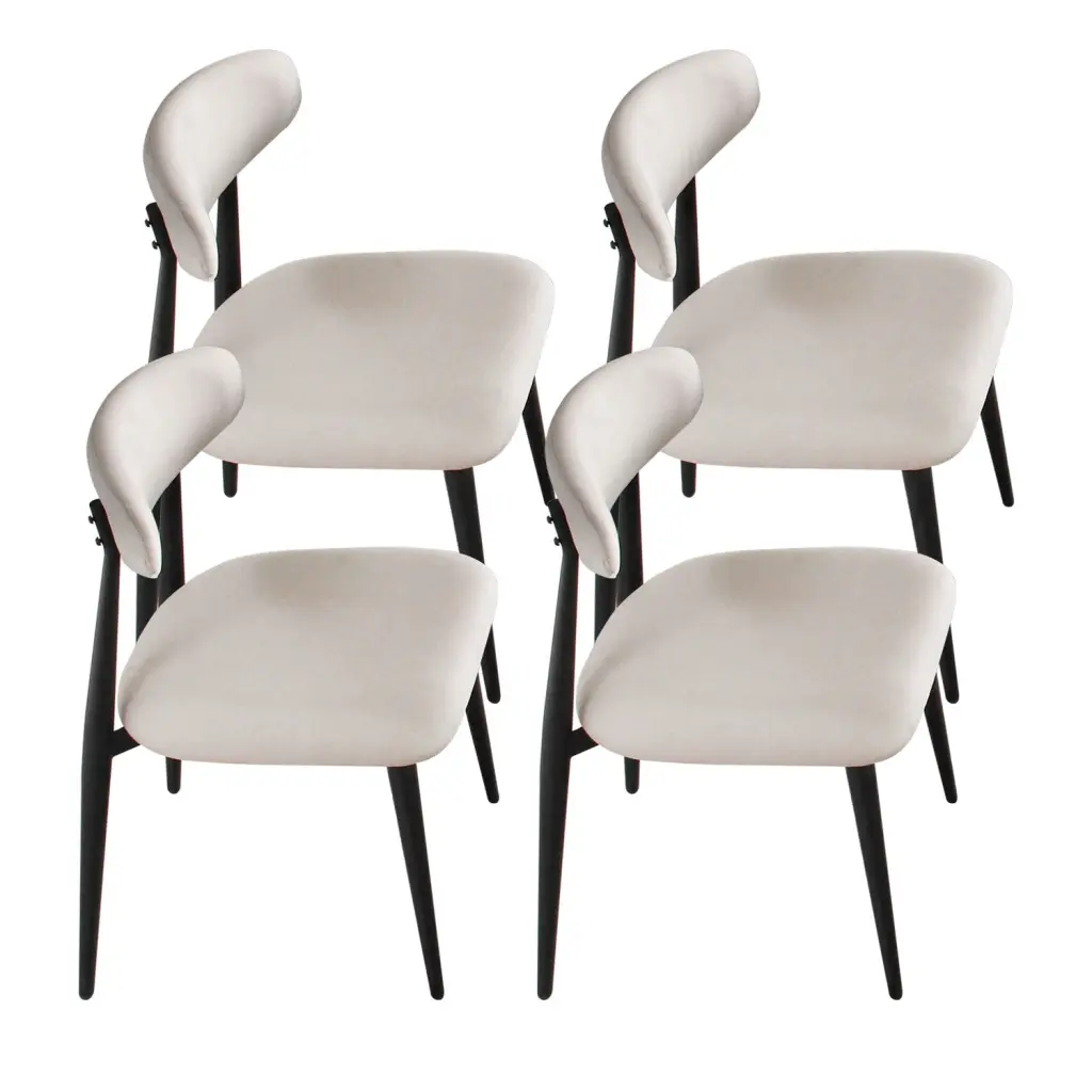 Dining Chairs Set 4 Upholstered Chairs Metal Legs Kitchen Dining justone interior