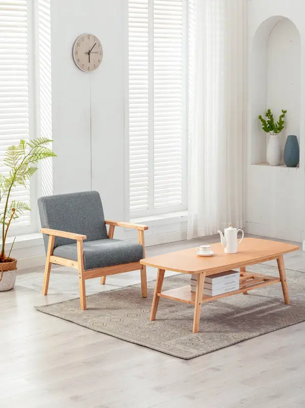 Bahamas Coffee Table And Chair Set Gray Linen lilola home