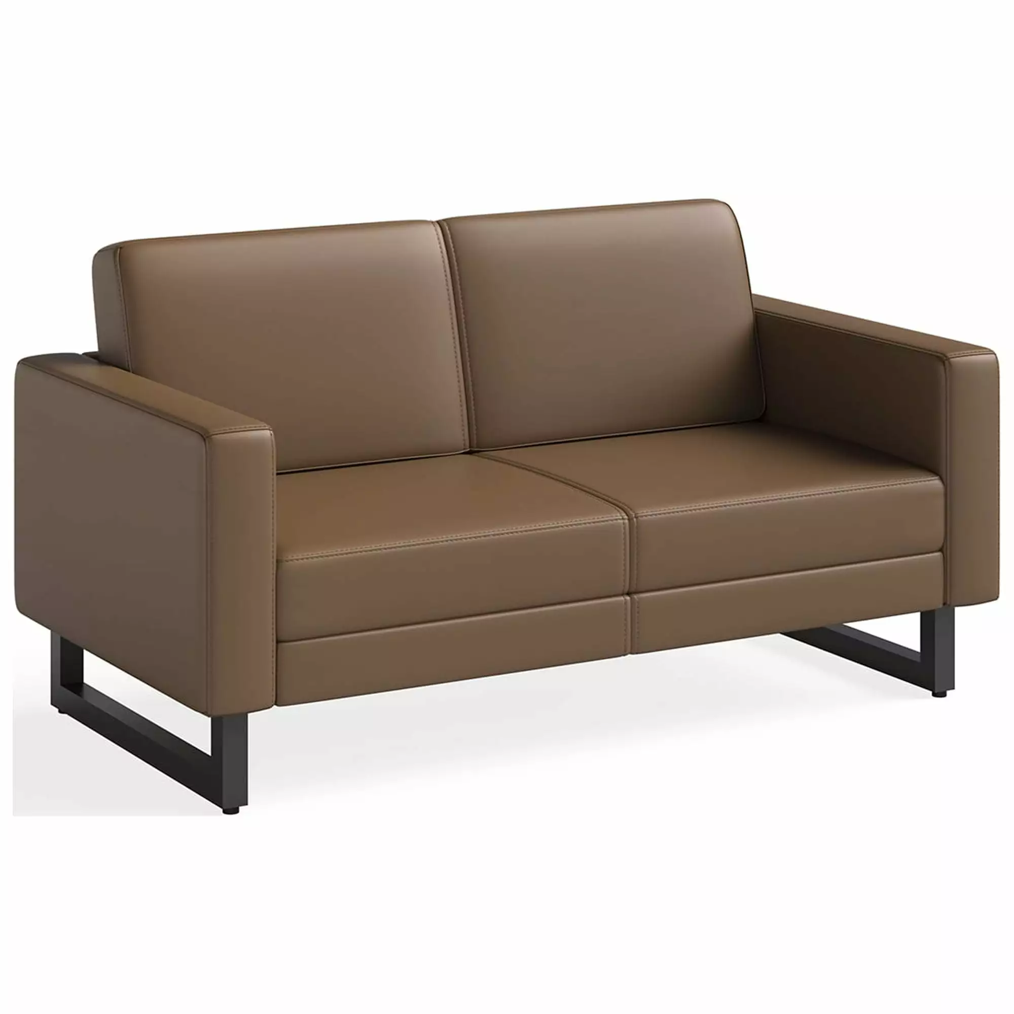 Safco Mirella Lounge Settee Brown Vinyl Adult Furniture Living Room
