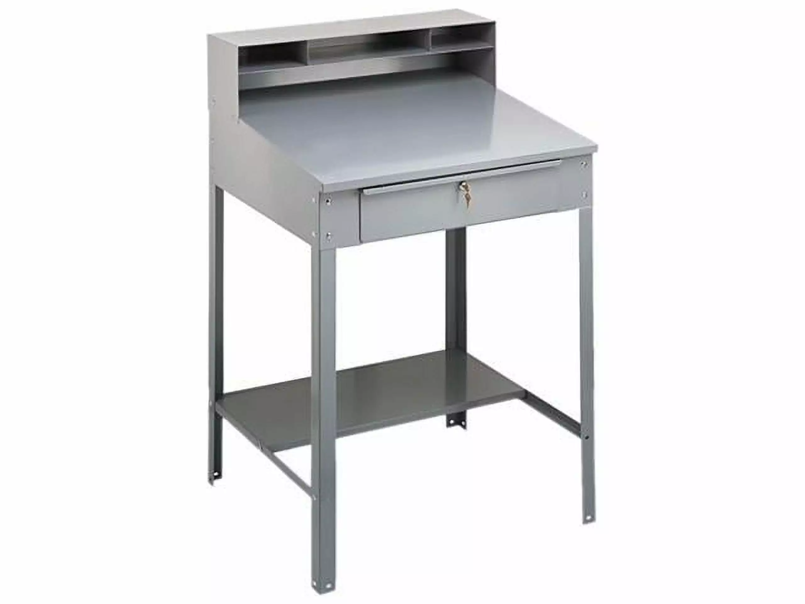 Tennsco Open Steel Shop Desk Medium Gray - Durable Industrial Work Desk