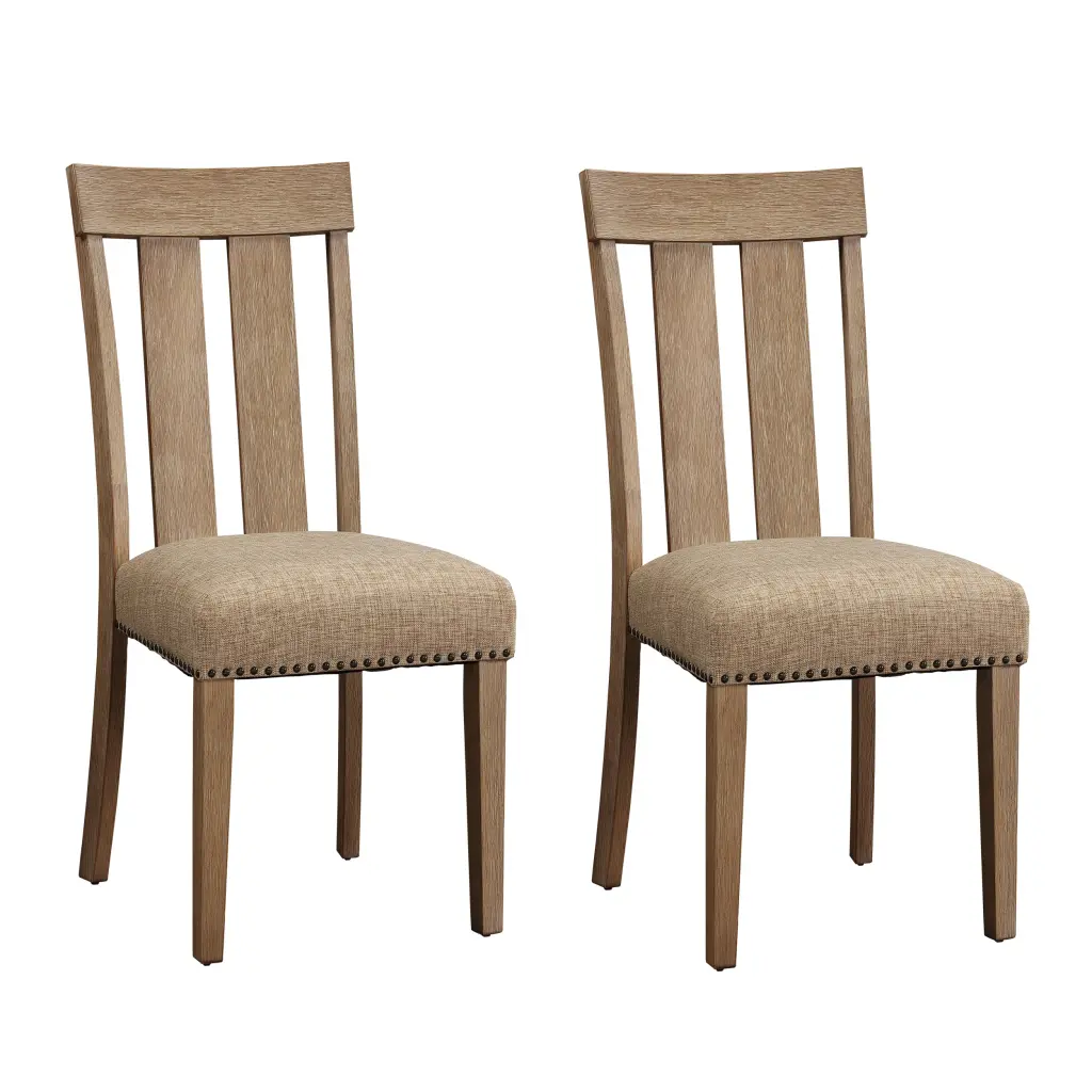 Beige And Maple Open Back Side Chairs Set 2 Beige Light Brown Prima furniture max