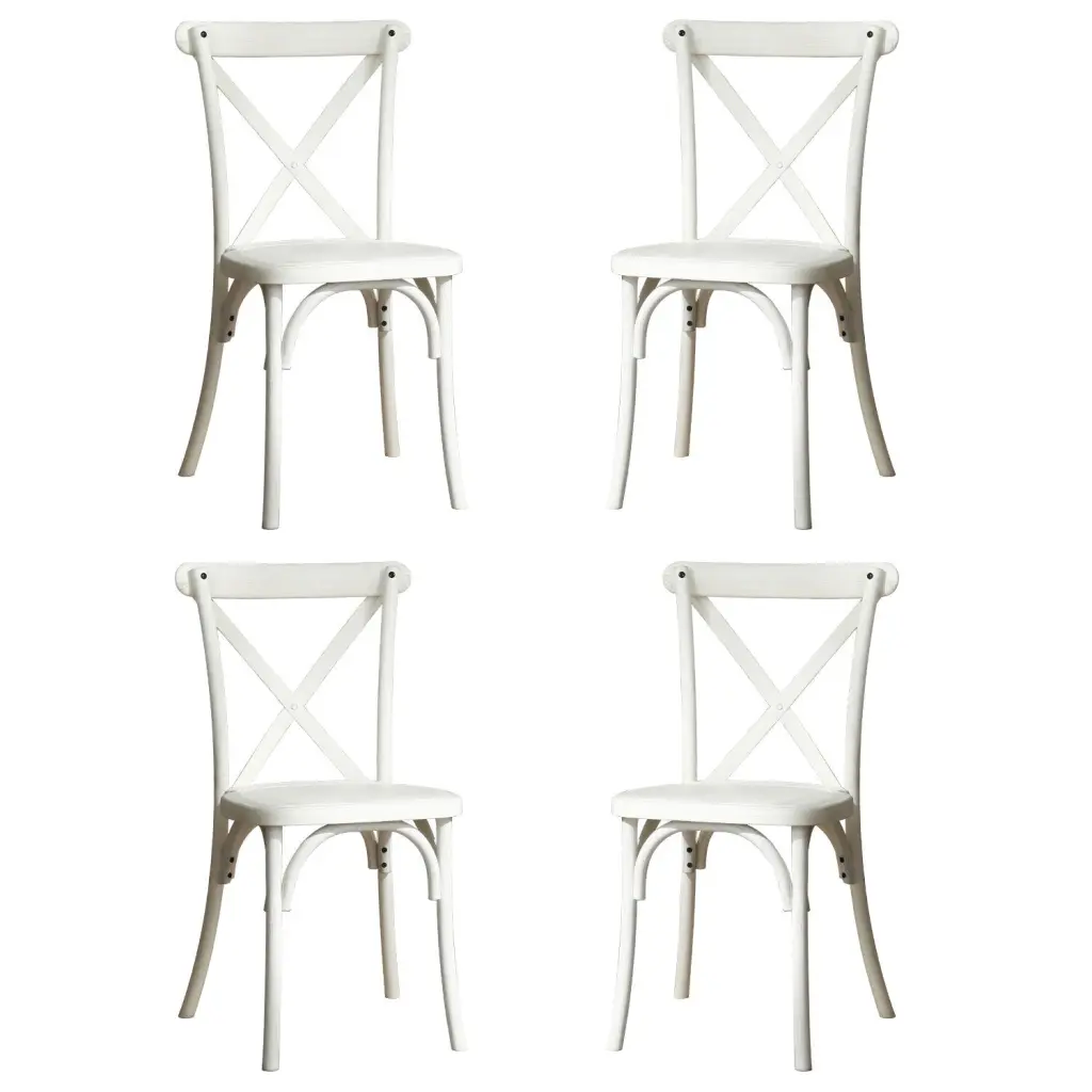 4 Pack Resin X Back Chair Mid Century Modern Farmhouse Cross Back Chairs justone outdoor -premium-