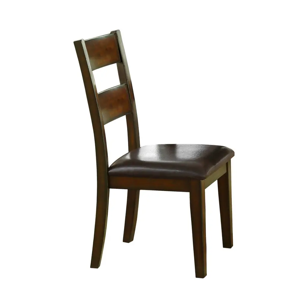 Padded Side Chair Ladder Design Back Set 2 Brown And Black royal hampton