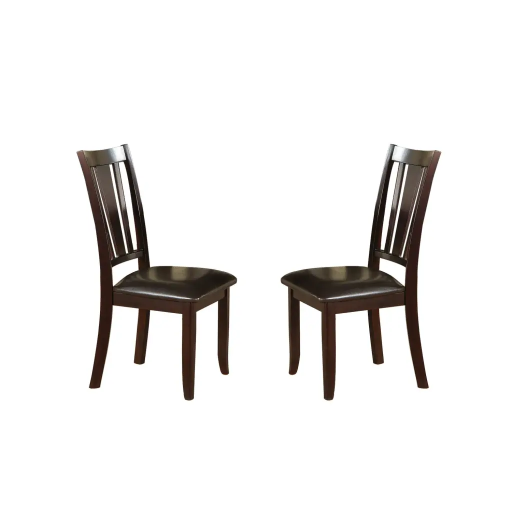 Charlton Slat Back Dining Side Chairs Espresso Set 2 Solid Espresso simple relax