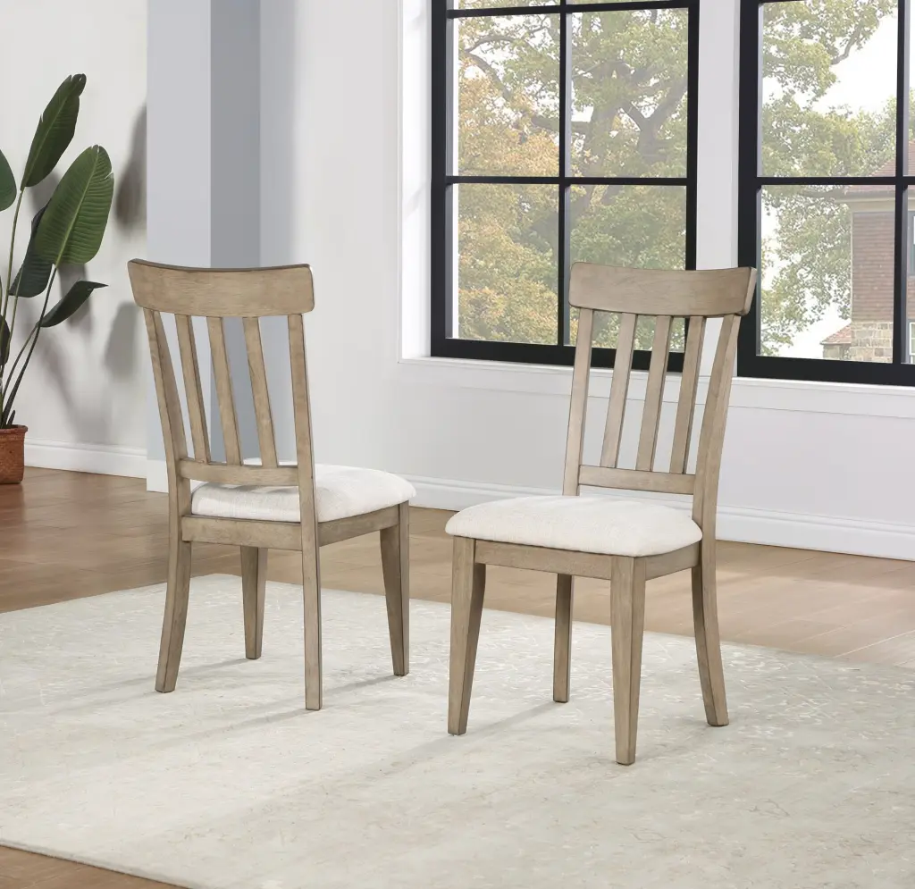Napa Side Chair Set 2 Sand Light Brown Wood steve silver furniture
