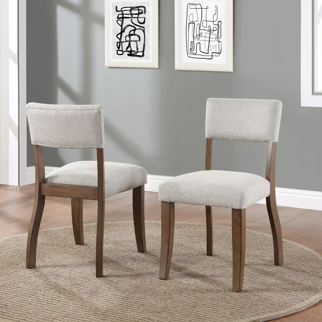 Wade Side Chair Set 2 White Wood Dining Chairs steve silver furniture