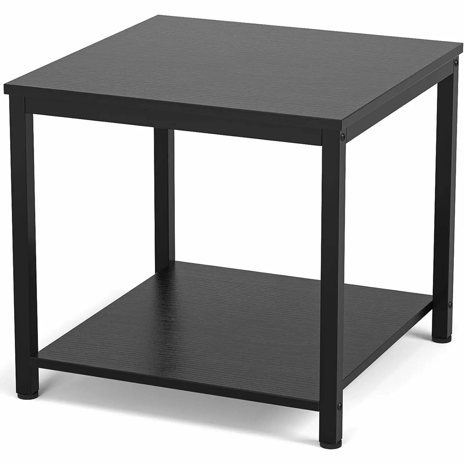 WM 20-inch Black Multifunctional Square Side Table 2 Levels Kids and Offices FHWM-C