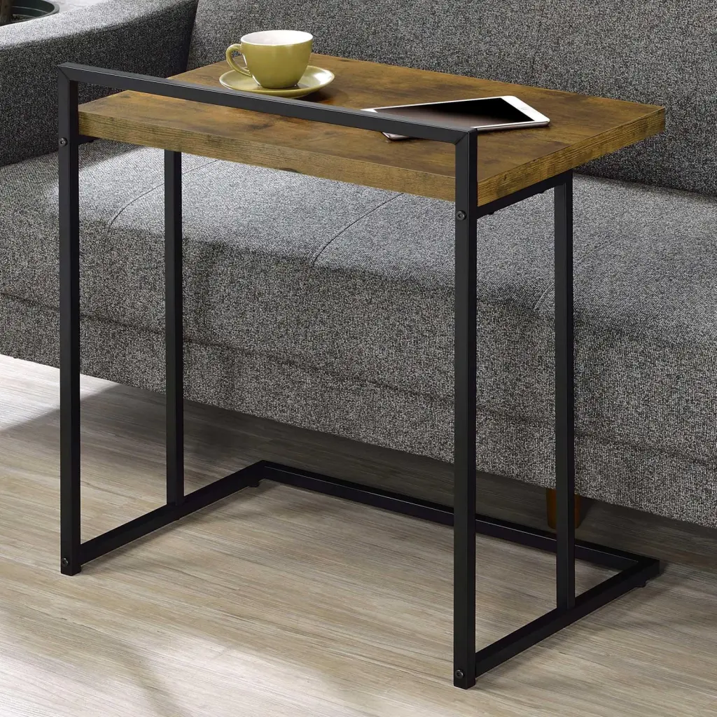 Antique Nutmeg Rectangular Top Snack Table Brown Side Table Living Room furniture max