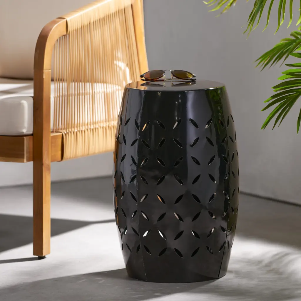 Lilac 12 Inch Side Table Black Iron End Table Living Room Bedroom nh-cloudhouse